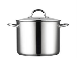 Rustfri gryte med glasslokk 10 liter